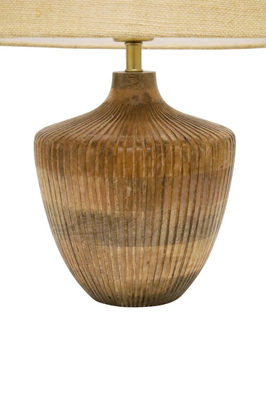 Hanne Wooden Table Lamp with Jute Shade at online8 furniture store Auckland