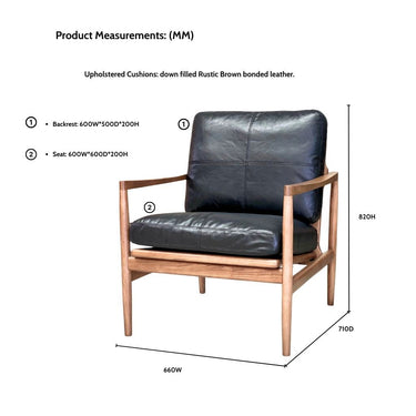 Hans Mid-Century Armchair - Black at online8 furniture store Auckland