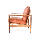 Hans Mid-Century leather Armchair - Caramel Brown at online8 furniture store Auckland