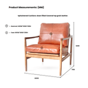 Hans Mid-Century leather Armchair - Caramel Brown at online8 furniture store Auckland