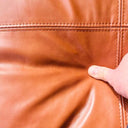 Hans Mid-Century leather Armchair - Caramel Brown at online8 furniture store Auckland