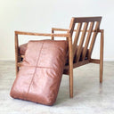 Hans Mid-Century leather Armchair - Rustic Brown at online8 furniture store Auckland