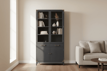 Harlequin Bookcase - Old Pine/Metal Fitting at Online8 Furniture Auckland NZ