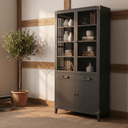 Harlequin Bookcase - Old Pine/Metal Fitting at Online8 Furniture Auckland NZ