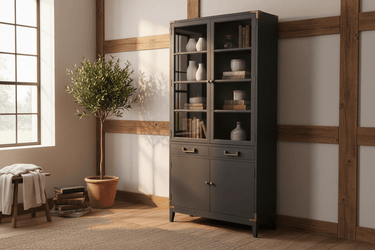 Harlequin Bookcase - Old Pine/Metal Fitting at Online8 Furniture Auckland NZ