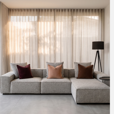 Harlow Sectional Sofa with wide chaise, 310 x 114 x 64cm with a 42cm seat height