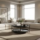 Harper Two Tier Round Coffee Table - Black at online8 furniture store Auckland