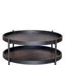 Harper Two Tier Round Coffee Table - Black at online8 furniture store Auckland