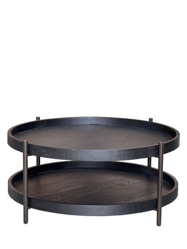 Harper Two Tier Round Coffee Table - Black at online8 furniture store Auckland