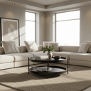 Harper Two Tier Round Coffee Table - Black at online8 furniture store Auckland