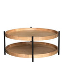 Harper Two Tier Round Coffee Table - Natural at online8 furniture store Auckland