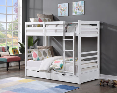 Harriet Bunk Bed with Two Bottom Drawers at online8 furniture store Auckland