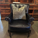 Harrington Buttoned Leather Armchair -  Belon Black at online8 furniture store Auckland