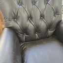 Harrington Buttoned Leather Armchair -  Belon Black at online8 furniture store Auckland