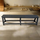 Harvest Wooden Bench - Black at online8 furniture store Auckland