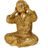 Hear No Evil Boy Monk Statue - Gold at online8 furniture store Auckland