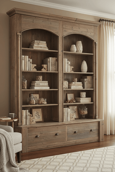 Hearthside Arch Top Bookcase - Reclaimed Elm at Online8 Furniture Auckland NZ