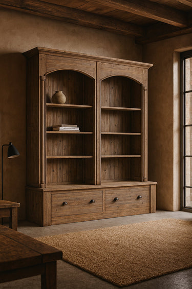 Hearthside Arch Top Bookcase - Reclaimed Elm at Online8 Furniture Auckland NZ