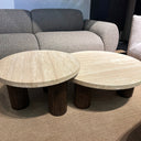 Hearthstone Travertine Coffee Table - Walnut Ash Legs at Online8 Furniture Auckland NZ