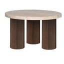 Hearthstone Travertine Coffee Table - Walnut at Online8 Furniture Auckland NZ
