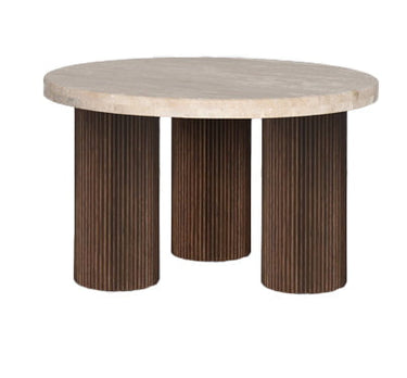 Hearthstone Travertine Coffee Table - Walnut at Online8 Furniture Auckland NZ