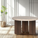 Hearthstone Travertine Coffee Table - Walnut at Online8 Furniture Auckland NZ
