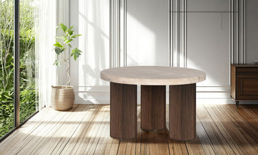 Hearthstone Travertine Coffee Table - Walnut at Online8 Furniture Auckland NZ
