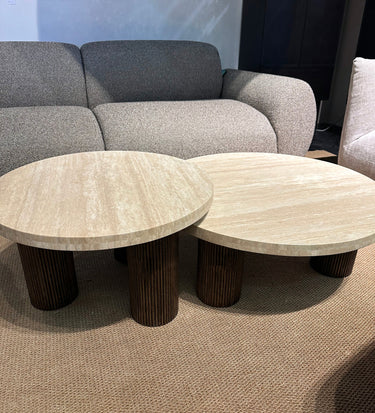 Hearthstone Travertine Coffee Table - Walnut at Online8 Furniture Auckland NZ