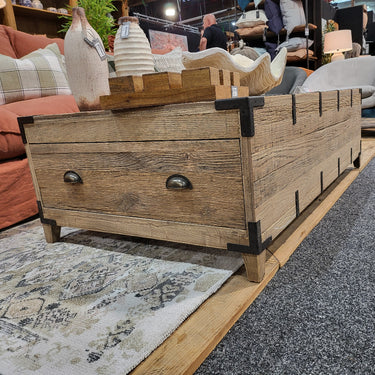 Heirloom Reclaimed Oak Trunk Coffee Table at online8 furniture store Auckland