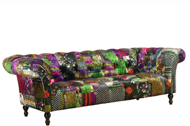 Hereford Chesterfield Patchwork 3 Seater Sofa at online8 furniture store Auckland