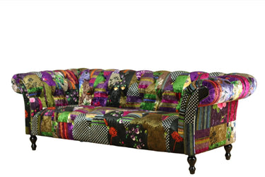Hereford Chesterfield Patchwork 3 Seater Sofa at online8 furniture store Auckland