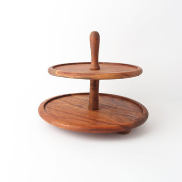 Heritage Acacia 2-Tiered Serving Stand at Online8 Furniture Auckland NZ
