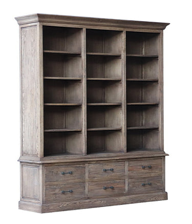 Holloway Reclaimed Elm Bookcase with 6 Drawers at Online8 Furniture Auckland NZ