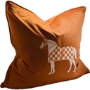 Horse Embroidery Cushion Cover - Orange at Online8 Furniture Auckland NZ