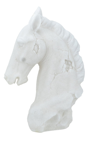 Horse Head Sculpture - White at online8 furniture store Auckland
