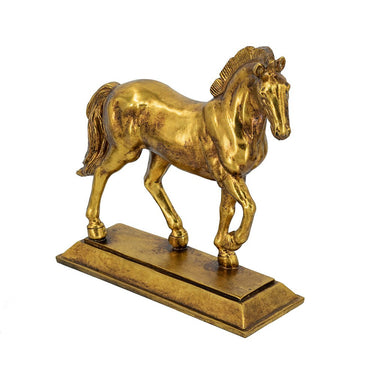 Horse Sculpture - Gold at online8 furniture store Auckland