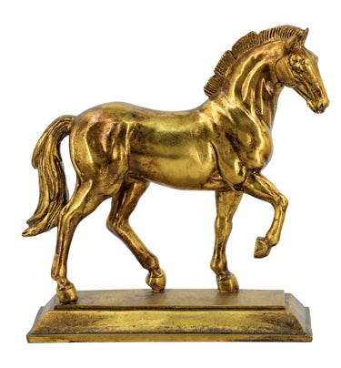 Horse Sculpture - Gold at online8 furniture store Auckland