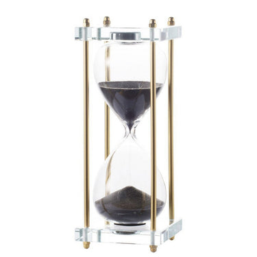 Hourglass Gold Stand and Black Sand at online8 furniture store Auckland