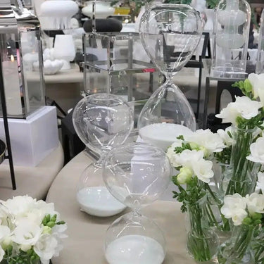 Hourglass Medium - Clear / White at online8 furniture store Auckland