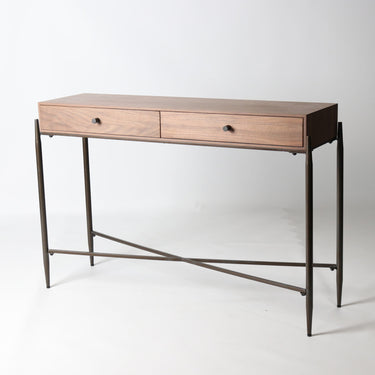 Hudson 2 Drawer Console Table – Walnut at Online8 Furniture Auckland NZ