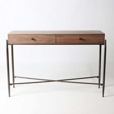 Hudson 2 Drawer Console Table – Walnut at Online8 Furniture Auckland NZ