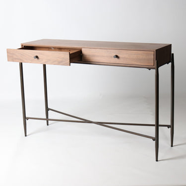 Hudson 2 Drawer Console Table – Walnut at Online8 Furniture Auckland NZ