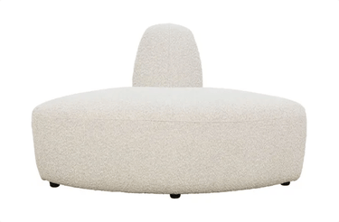 Hugo Curved Sectional Boucle Sofa Seat - Soft Gray at online8 furniture store Auckland