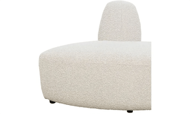 Hugo Curved Sectional Boucle Sofa Seat - Soft Gray at online8 furniture store Auckland