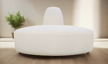 Hugo Curved Sectional Boucle Sofa Seat - Soft Gray at online8 furniture store Auckland