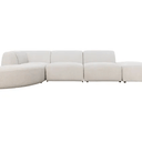 Hugo Curved Sectional Boucle Sofa Seat - Soft Gray at online8 furniture store Auckland