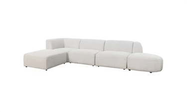 Hugo Straight Sectional Boucle Sofa Chair - Soft Gray at online8 furniture store Auckland