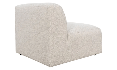 Hugo Straight Sectional Boucle Sofa Chair - Soft Gray at online8 furniture store Auckland