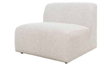 Hugo Straight Sectional Boucle Sofa Chair - Soft Gray at online8 furniture store Auckland