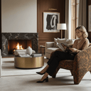 Huntress Accent Chair - Tiger Brown at Online8 Furniture Auckland NZ